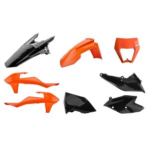 KIT PLASTICOS POLISPORT KTM EXC/EXC-F 17-19 NARANJA / NEGRO