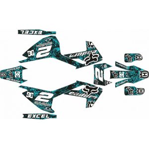 KIT ADHESIVOS HUSQVARNA TE/FE 17-19 GRUNGE NEGRO TURQUESA