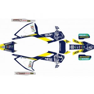 KIT ADHESIVOS HUSQVARNA TE/FE 17-19 WES AZUL AMARILLO