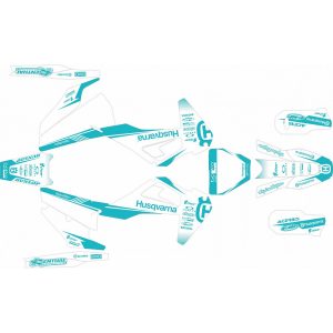 KIT Adhesivos HUSQVARNA FC/TC 19-20 BLANCO TURQUESA