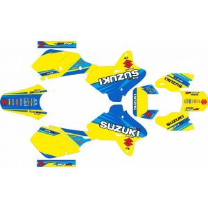 KIT Adhesivos-SUZUKI-DRZ-400-E 2000-2020 AMARILLO-AZUL