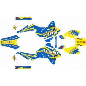 KIT Adhesivos-SUZUKI-DRZ-400-E 2000-2020 AZUL-AMARILLO