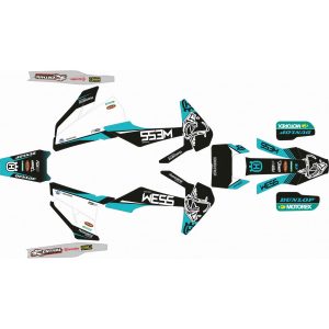 KIT ADHESIVOS HUSQVARNA TE/FE 20-21 WES TURQUESA