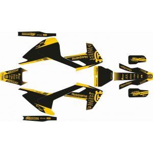 KIT ADHESIVOS HUSQVARNA TC/FC 16-18 NEGRO AMARILLO RETRO