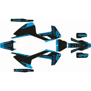 KIT ADHESIVOS HUSQVARNA TC/FC 16-18 NEGRO CIAN