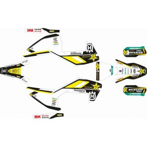 KIT ADHESIVOS HUSQVARNA TC/FC 16-18 -ROCKSTARS-BLANCO