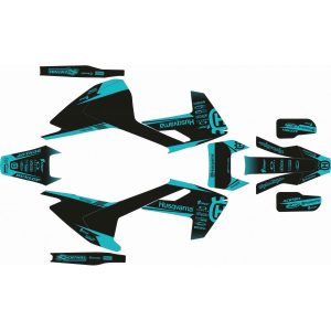 KIT ADHESIVOS HUSQVARNA TE/FE 17-19 NEGRO TURQUESA
