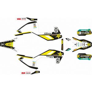 KIT ADHESIVOS HUSQVARNA TE/FE 17-19 ROCKSTARS BLANCO