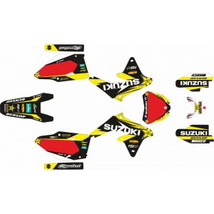 KIT ADHESIVOS SUZUKI RMZ 450 08-17 FACTORY AMARILLO/NEGRO/ROJO