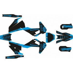 KIT Adhesivos HUSQVARNA FC/TC 19-20 NEGRO CIAN