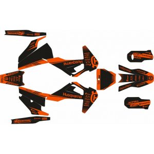 KIT Adhesivos HUSQVARNA FC/TC 19-20 NEGRO NARANJA
