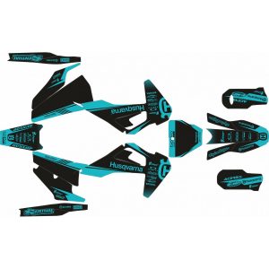 KIT Adhesivos HUSQVARNA FC/TC 19-20 NEGRO TURQUESA