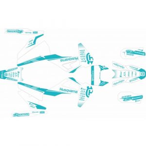 KIT ADHESIVOS HUSQVARNA TE/FE 20-21 BLANCO TURQUESA