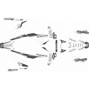 KIT ADHESIVOS HUSQVARNA TE/FE 20-21 GRIS MEDIO BLANCO
