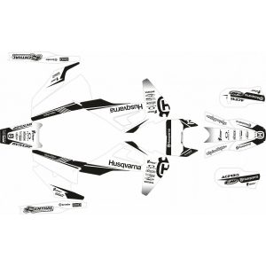 KIT ADHESIVOS HUSQVARNA TE/FE 20-21 NEGRO BLANCO