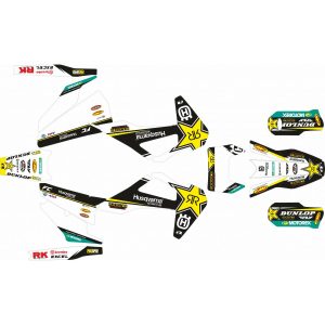 KIT ADHESIVOS HUSQVARNA TE/FE 20-21 ROCKSTAR BLANCO