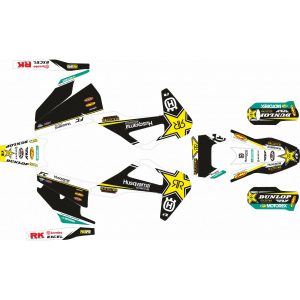 KIT ADHESIVOS HUSQVARNA TE/FE 20-21 ROCKSTAR NEGRO