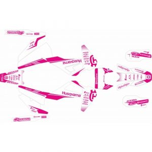 KIT ADHESIVOS HUSQVARNA TE/FE 20-21 BLANCO ROSA