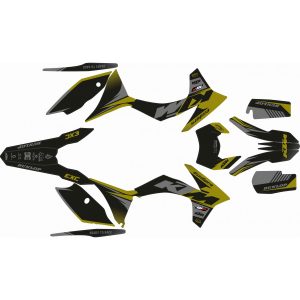 KIT ADHESIVOS KTM EXC 12-13 DORADO / NEGRO