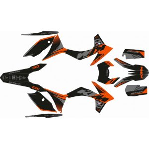 KIT ADHESIVOS KTM EXC 12-13 NARANJA / NEGRO
