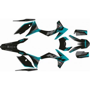 KIT ADHESIVOS KTM EXC 12-13 TURQUESA / NEGRO