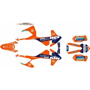 KT DE ADHESIVOS KTM SX/SXF 16-18 GOPRO KTM Naranja / Blanco