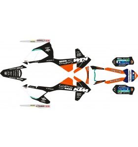 KIT Adhesivos KTM EXC 17-19 GOPRO NEGRO KTM BLANCO