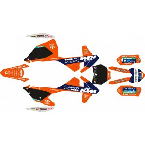 KT DE ADHESIVOS KTM SX/SXF 16-18 GOPRO KTM Naranja / Negro
