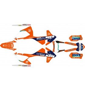 KIT Adhesivos KTM EXC 17-19 GOPRO Naranja KTM Blanco