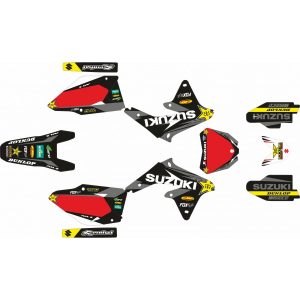 KIT ADHESIVOS SUZUKI RMZ 450 08-17 FACTORY GRIS/ROJO