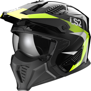 CASCO LS2 OF606 DRIFTER TRIALITY H-V YELLOW - MENTONERA DESMONTABLE